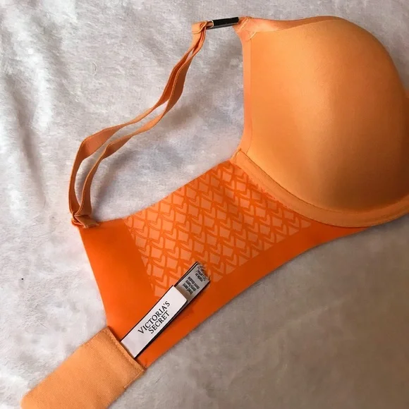 Victoria's Secret VS Orange 34D Love Heart Lightly Lined Demi Bra Underwire New - Picture 5 of 9